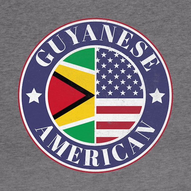 Proud Guyanese-American Badge - Guyana Flag by Yesteeyear